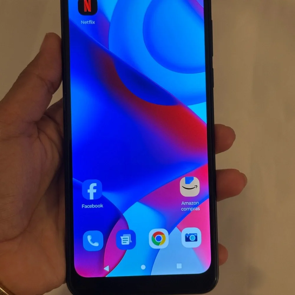 Sleek Black Smartphone with Vivid Display